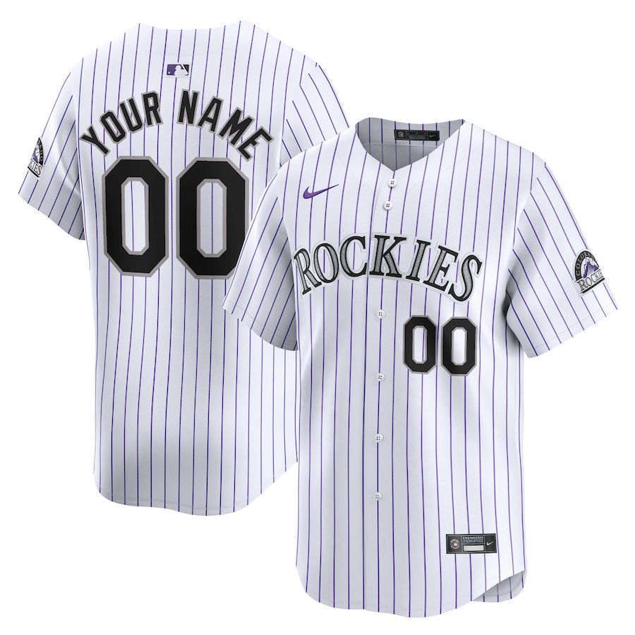 Men Colorado Rockies Nike White Home Limited Custom MLB Jersey